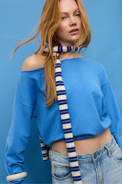 Stradivarius Asimetrik triko kazak