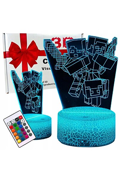 Other Lampă de noapte 3D Minecraft Creeper cu 16 LED-uri pentru copii + telec...