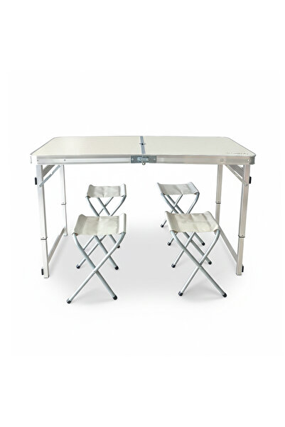 MADFOX CampSet ShadePort Tabureli Katlanır Masası Seti