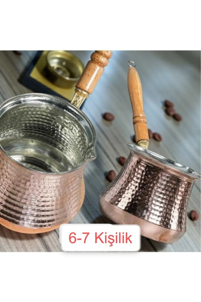 ÇEÇEN HOME (1 Piece) Large Copper Coffee Pot for 6-7 People, Coffee Pot, Milk...