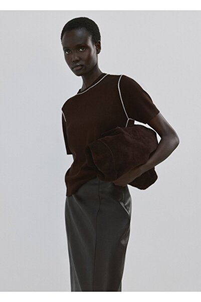 MANGO Woman Kontrast çizgili ince triko kazak