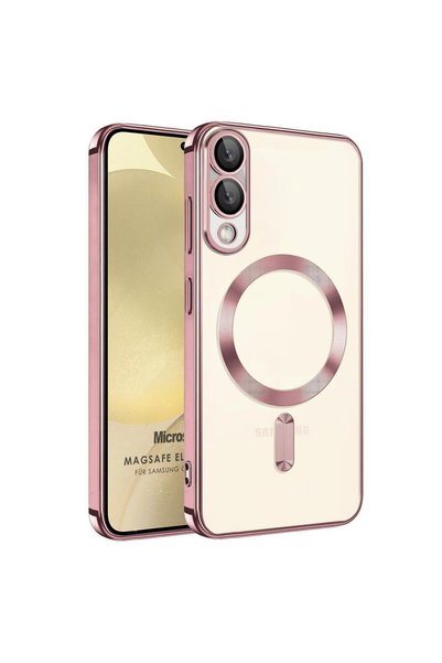 Microsonic حافظة سامسونج جالاكسي S25 إيدج ماج سيف الفاخرة مطلية بالذهب الوردي