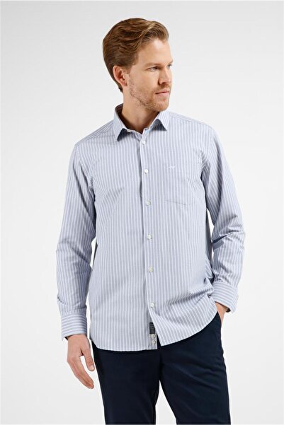 İmza Cămașă din bumbac cu model în dungi negre și albe, cu guler rigid, mânec...