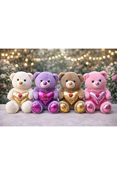 tartamel shop Sevimli Kalpli Ayıcık 60 Cm Sevgiliye En Güzel Hediye