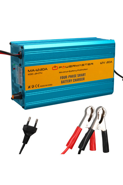 Powermaster MA-1230A 12 Volt - 30 Amper Dört Fazlı Akıllı Akü Şarj Cihazı