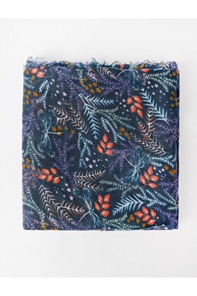 Jimmy Key Mor Çiçek Desenli Dokuma Şal