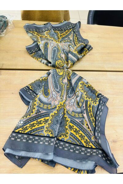 Bilmar Eșarfă din voal de mătase cu model otoman, bandană, eșarfă elegantă 50...