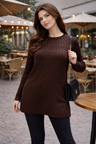 Fresh&Moda Women's Mercerized Slit Young Mother Seasonal Sweater
