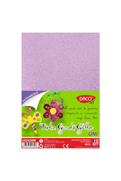 daço Hartie Gumata Autoadeziva Glitter Mov Daco (HG420M)
