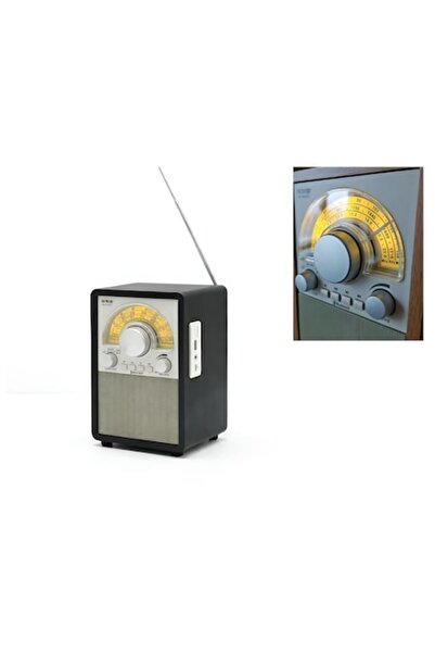 ANGMAD Radio Retro Lemn Negru Bluetooth FM AM SW MP3 USB TF AUX TWS USB-C 180...