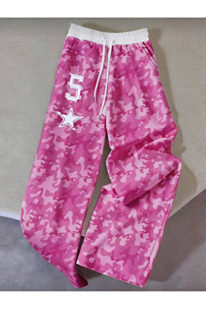 Gofeel Camouflage Patterned 5 Star Embroidered Unisex Sweatpants