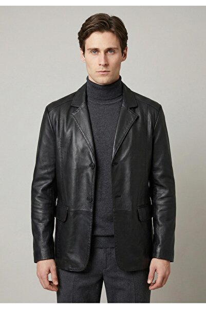 Felix Hardy Black Genuine Lambskin Classic Blazer Jacket