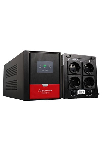 Powermaster Andespower UPS2000VA 2000VA 12V9Ahx2 UPS Kesintisiz Güç Kaynağı L...