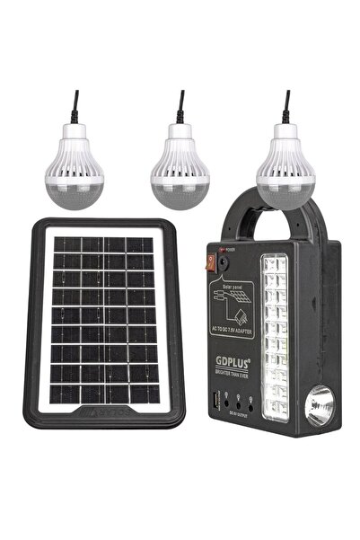 Powermaster GD-999 Güneş Enerjili Solar Aydınlatma Sistemi 3 Ampullü Powerban...