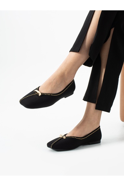 ALEMDAR AYAKKABI Balerini pentru femei ICONA Black Pin