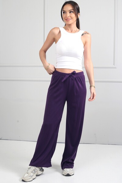 By Saygı Γυναικείο παντελόνι με ελαστική μέση Palazzo