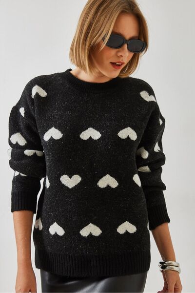 Hiccup Knitted sweater with heart pattern Bianco Lucci