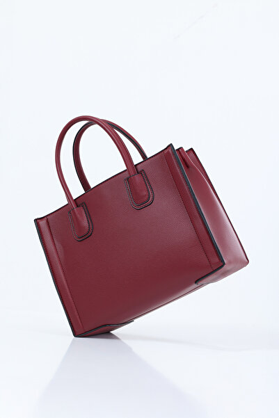 D'VERS Women's Burgundy Hard Tote Hand and Shoulder Bag