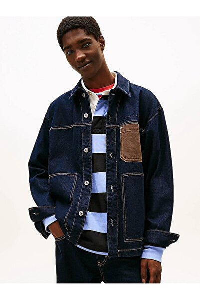 Tommy Hilfiger CHORE JACKET EXT EI6050 Erkek Mavi Denim Ceket - DM0DM22419
