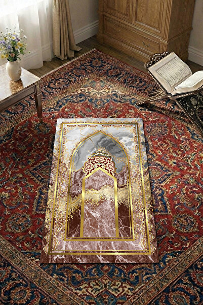 THEMODERNHANE Covoraș de rugăciune moale din pene de găină, cu bază anti-alun...