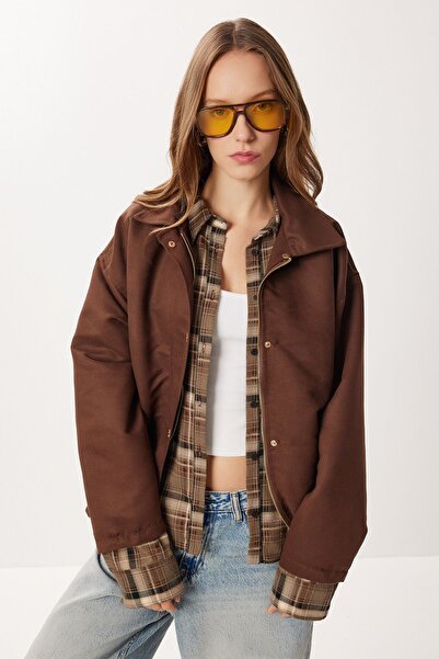 Hiccup ISTANBUL oversized gabardine jacket with zip closure