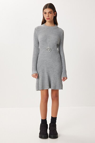 Hiccup ISTANBUL Striped A-Line Knitted Mini Dress