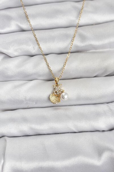 Lisinya سلسلة نسائية من الفولاذ 316L بلون ذهبي على شكل صدفة البحر ونجم البحر ...