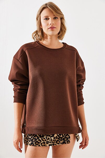 Hiccup LUCCI Crew Neck Zipper Detailed Sweatshirt