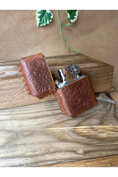 ALESTA LEATHER (isim yazıyoruz) Hakiki Deri Kaplı Benzinli Çakmak