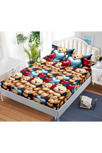 Casa de Vis Fitted sheet with elastic + 2 pillowcases, 160/200, Online, JE-77