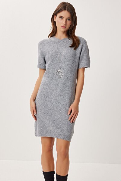 Hiccup ISTANBUL ribbed knit mini dress with round neck