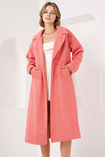 Hiccup Παλτό BDART Oversize με διπλά κουμπιά σε σχήμα ψαροκόκαλου