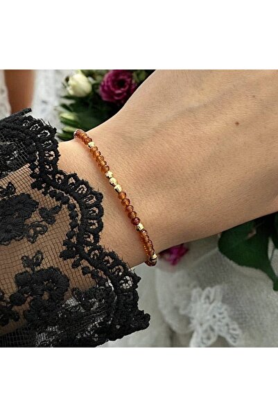 Ezera Elegant Women's Bracelet Farida with Orange Garnet and 925 Gold Plated ...