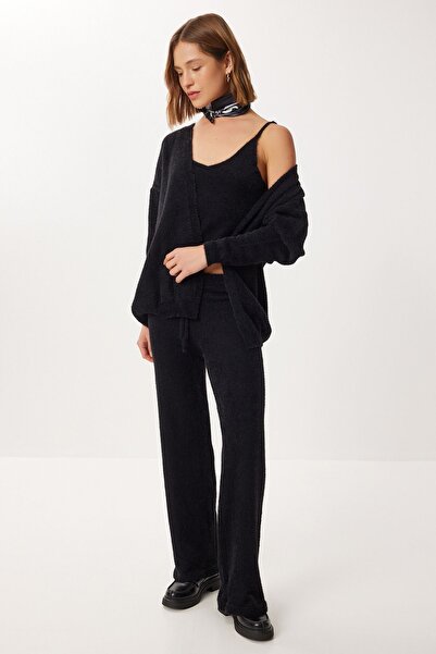 Hiccup ISTANBUL Set tricotat moale cu decolteu în V, cardigan și bluză, cu pa...