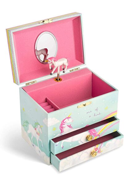 Dotail Jewelkeeper children's music box for jewelry, unicorn and rainbow, 2 d...