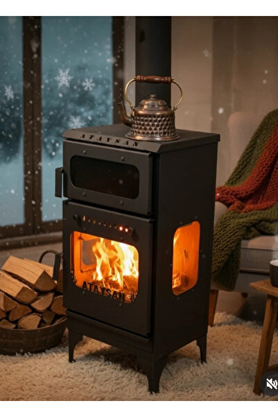 Efsoon Organics Pelet Soba - Altlık ve Borular Dahil - Odunlu ve Pelet Yakaca...