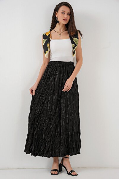 Hiccup Bdart Lined Maxi Skirt with Textured Detail