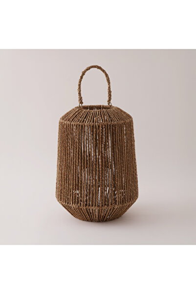 homez فانوس أورا من الخيزران، بيج، 25.5 × 25.5 × 37 سم