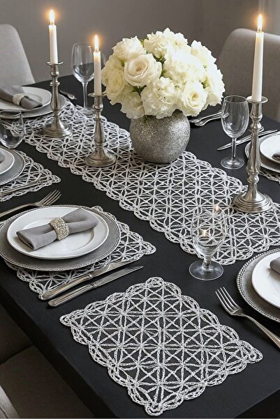 Hevia Home Set de servire american, 1 traversă și 6 farfurii, set de prezenta...