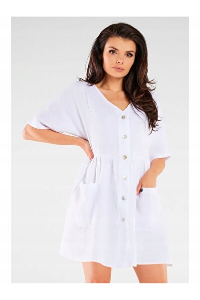 Awama Dress M258 - White - S/M