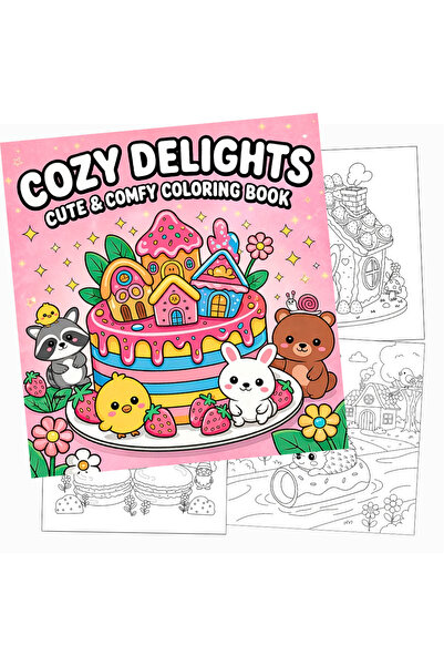 OBRO Adult Coloring Book – Cozy Delights | 40 Thick Cardstock Pages | Cute An...