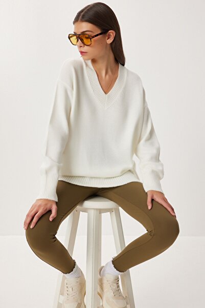 Hiccup Ribbed knit sweater with V-neck, Oversized, ISTANBUL