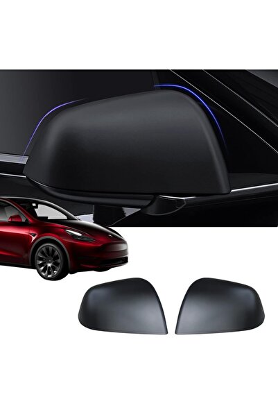 TESLA Model Y Ayna Kapağı Üst - Mat Siyah - 2 Adet Set