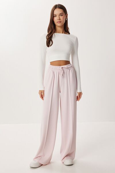 Hiccup ISTANBUL wide-waisted ribbed sweatpants with drawstring