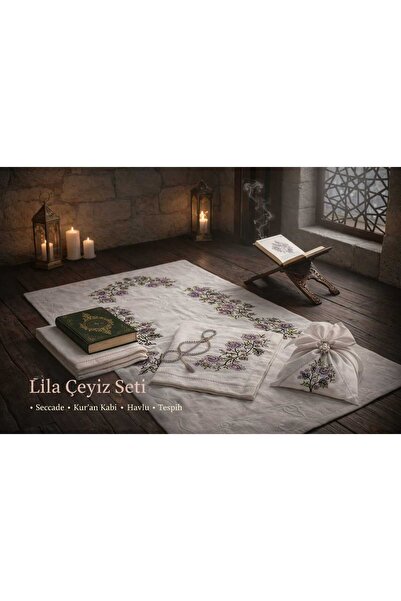 Ceyizza Set de covorașe de rugăciune cu broderie în cruce (5 piese)
