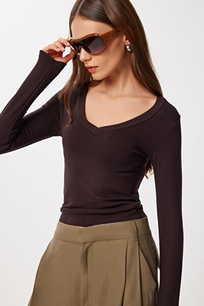 Hiccup ISTANBUL Bluza Slim Fit Cu Decolteu În V Și Mâneci Lungi