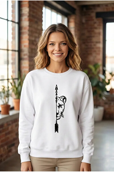 DRESSIFY WOMEN’S FASHION Valentine's Day Special Crew Neck Lion Printed Overs...