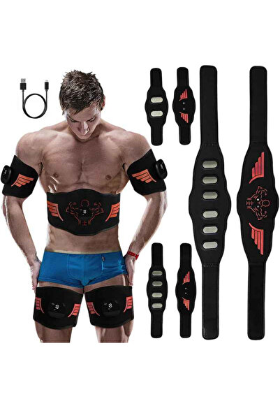 Trend Store 5’li EMS Fitness Seti Karın Kol Bacak Kas Uyarıcı | Jel Pedsiz Ti...