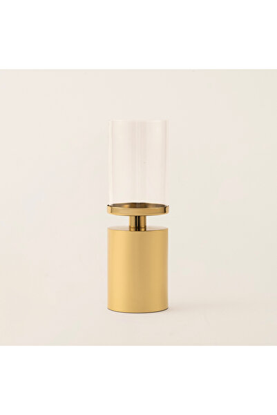 homez Oulfa collection glass and gold metal large candle holder 35*18*33 cm