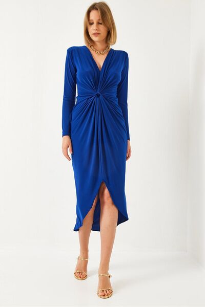 Hiccup Rochie Bianco Lucci din material textil cu decolteu în V și pliuri în ...